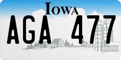 IA license plate AGA477