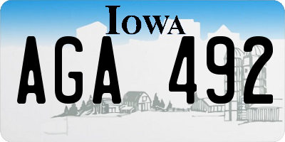 IA license plate AGA492