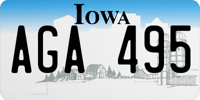 IA license plate AGA495