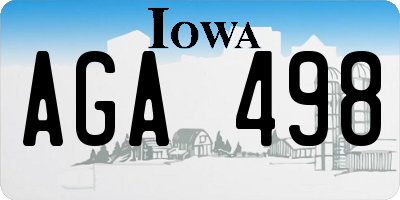 IA license plate AGA498
