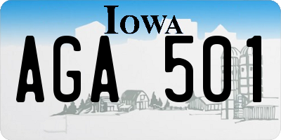 IA license plate AGA501