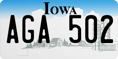 IA license plate AGA502