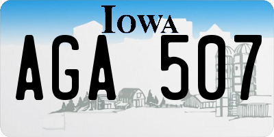 IA license plate AGA507