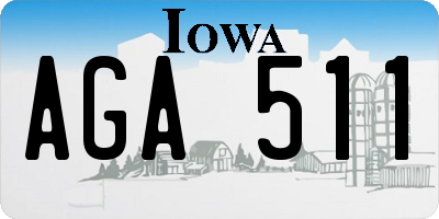 IA license plate AGA511