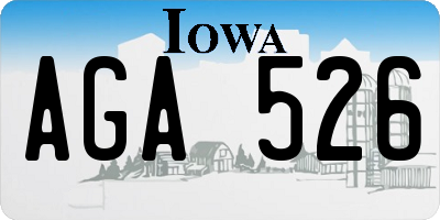 IA license plate AGA526