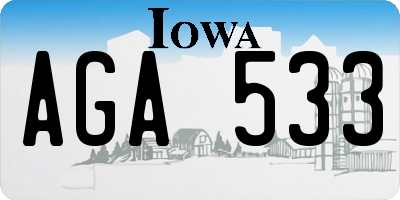 IA license plate AGA533