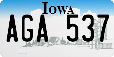 IA license plate AGA537