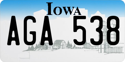 IA license plate AGA538