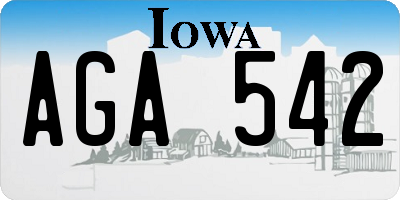 IA license plate AGA542