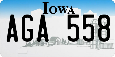 IA license plate AGA558