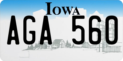 IA license plate AGA560