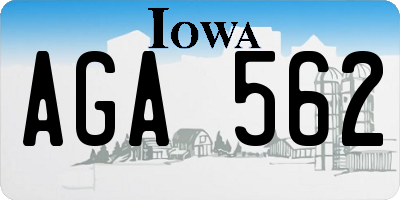 IA license plate AGA562