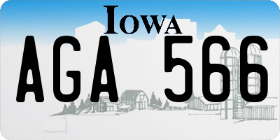 IA license plate AGA566