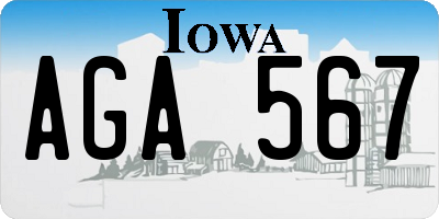 IA license plate AGA567