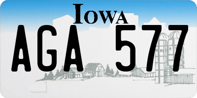 IA license plate AGA577