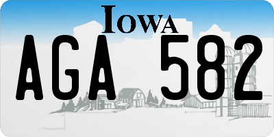 IA license plate AGA582