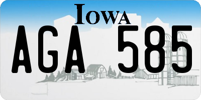 IA license plate AGA585