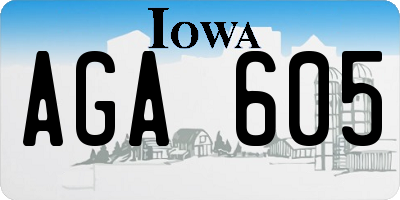 IA license plate AGA605