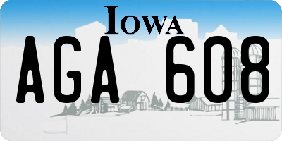 IA license plate AGA608