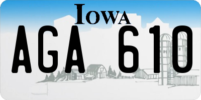 IA license plate AGA610
