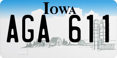 IA license plate AGA611