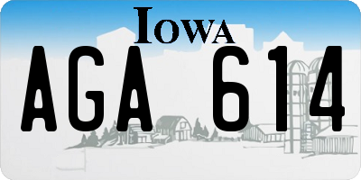 IA license plate AGA614