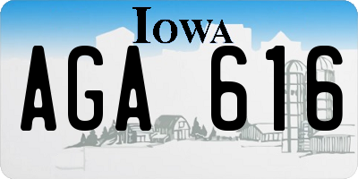IA license plate AGA616
