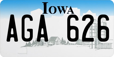 IA license plate AGA626