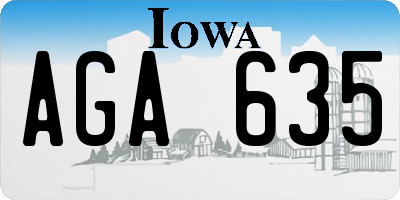 IA license plate AGA635