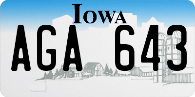 IA license plate AGA643