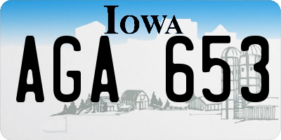 IA license plate AGA653