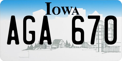 IA license plate AGA670