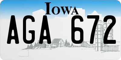 IA license plate AGA672