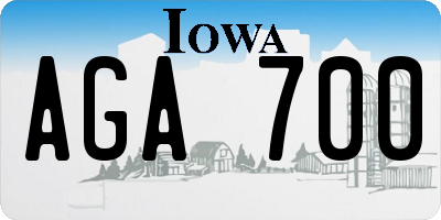 IA license plate AGA700