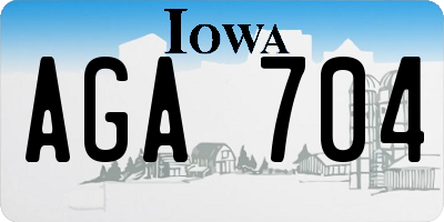 IA license plate AGA704
