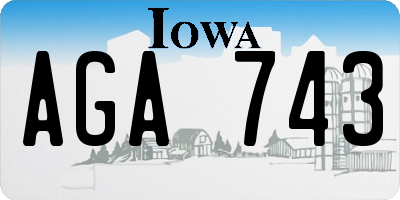 IA license plate AGA743