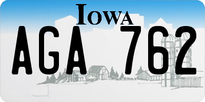 IA license plate AGA762