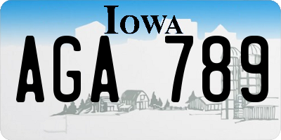 IA license plate AGA789