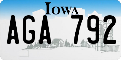 IA license plate AGA792