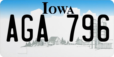 IA license plate AGA796