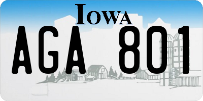 IA license plate AGA801