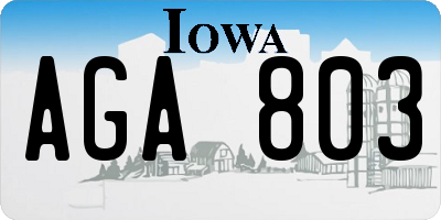 IA license plate AGA803