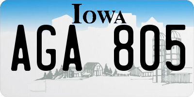 IA license plate AGA805