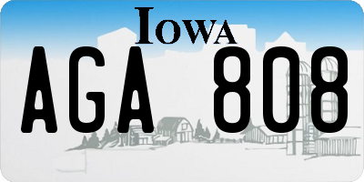 IA license plate AGA808