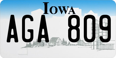 IA license plate AGA809