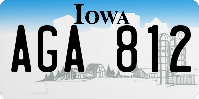 IA license plate AGA812