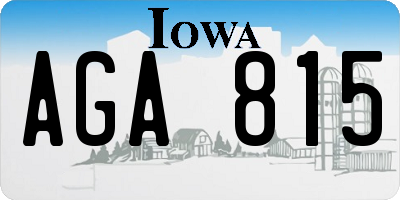 IA license plate AGA815