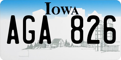 IA license plate AGA826