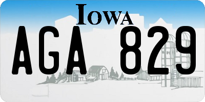 IA license plate AGA829
