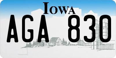 IA license plate AGA830